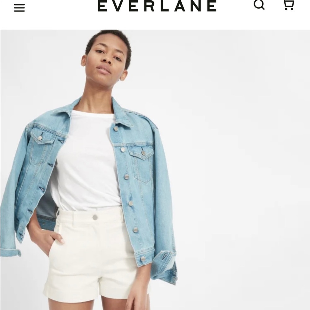 Everlane Cotton Twill Shorts in Bone